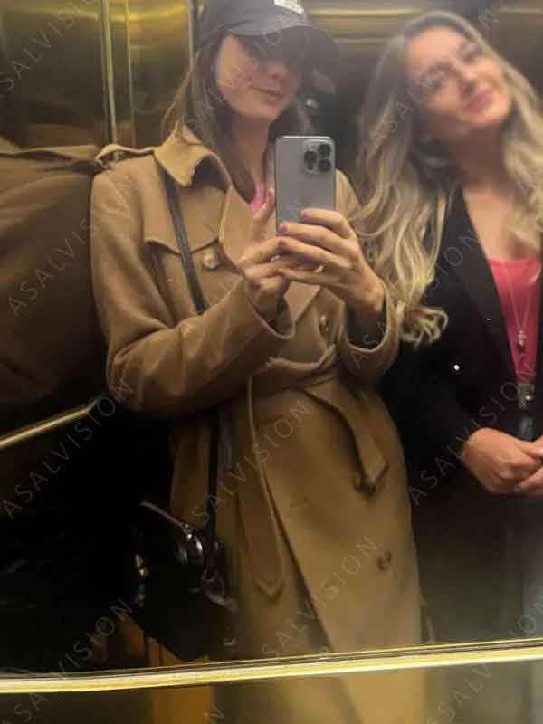 Susie Glass Kaya Scodelario Brown Wool Trench Jacket