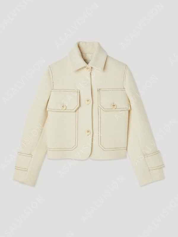 Susie Glass TV Series The Gentlemen 2024 Kaya Scodelario Off White Wool Jacket