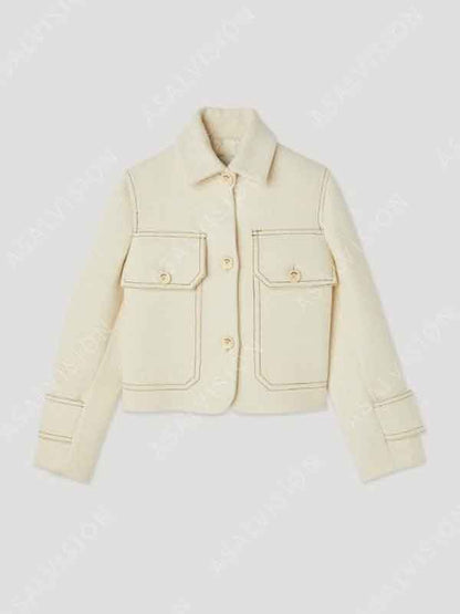 Susie Glass TV Series The Gentlemen 2024 Kaya Scodelario Off White Wool Jacket