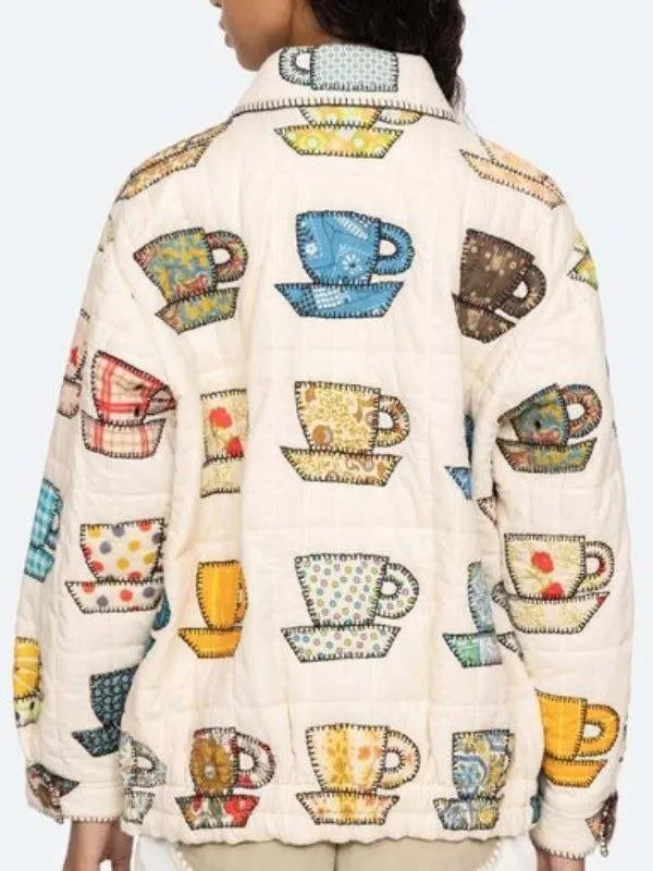 Sweet Magnolias S04 JoAnna Garcia Swisher Tea Cups Print Quilted Jacket