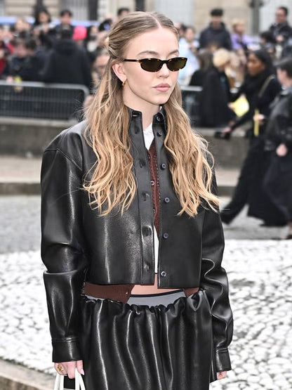 Sydney Sweeney PFW 2025 Black Jacket