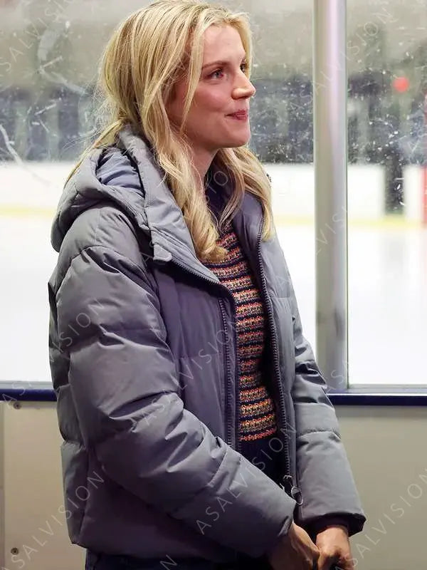 Sylvie Brett Chicago TV Series Fire S12 2024 Kara Killmer Grey Puffer Hooded Jacket