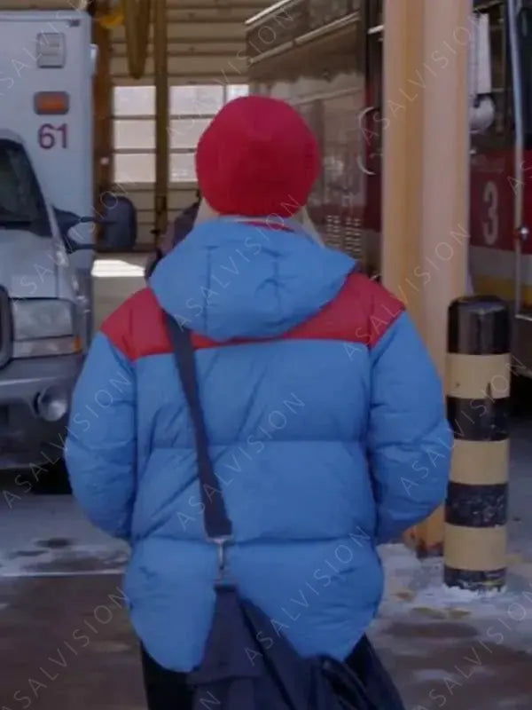 Sylvie Brett TV Series Chicago Fire S10 Kara Killmer Blue And Red Puffer Jacket