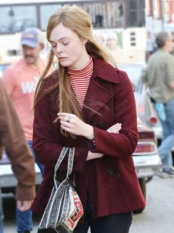 Sylvie Russo Maroon Wool Peacoat