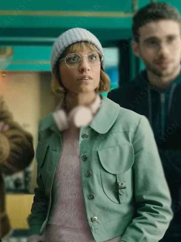 TV Series Berlin 2023 Michelle Jenner Mint Green Cotton Jacket