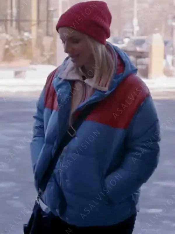 TV Series Chicago Fire S10 Kara Killmer Blue And Red Puffer Jacket