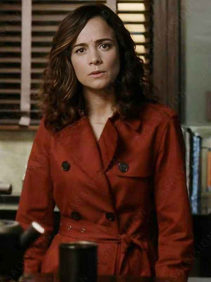 TV Series Dark Matter 2024 Alice Braga Maroon Trench Coat
