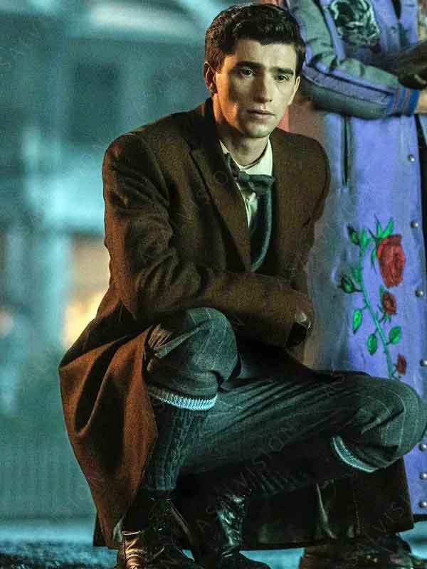 TV Series Dead Boy Detectives 2024 George Rexstrew Brown Trench Wool Coat