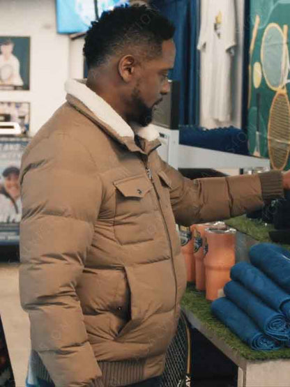 TV Series Elsbeth 2024 Blair Underwood Brown Puffer Bomber Jacket