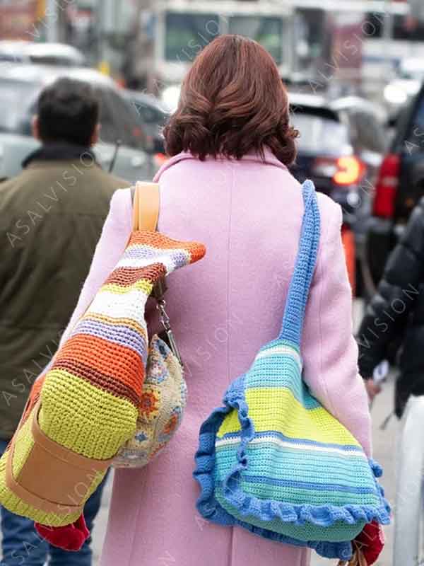 TV Series Elsbeth 2024 Carrie Preston Pink Wool Trench Coat