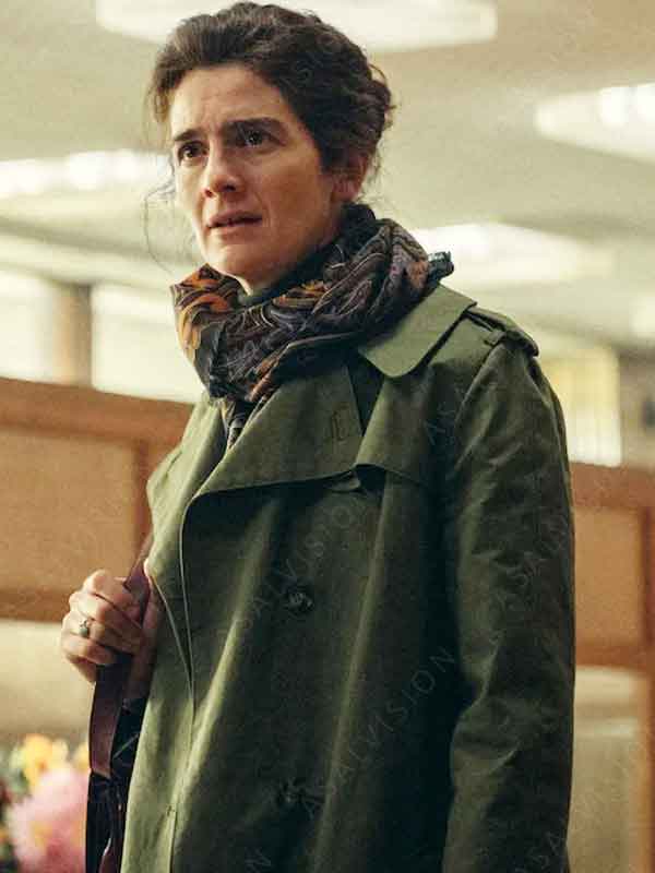 TV Series Eric 2024 Gaby Hoffmann Green Long Trench Coat