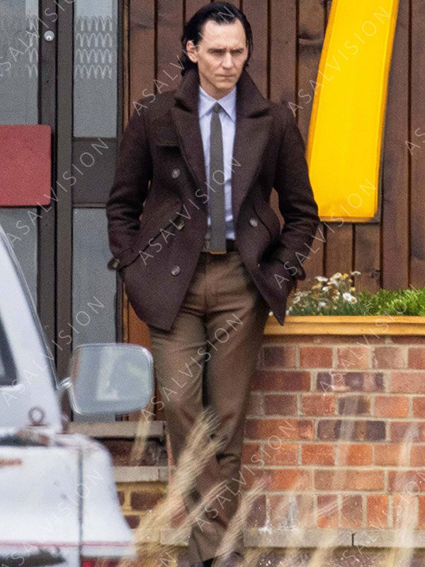 TV Series Loki S02 Brown Wool Peacoat