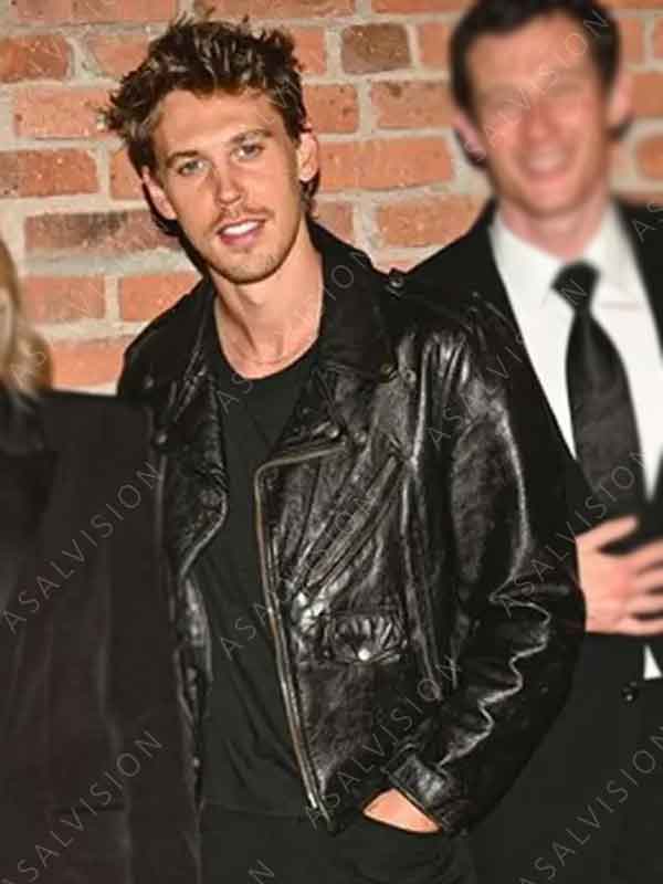 TV Series Masters of the Air 2024 Austin Butler Black Biker Leather Jacket