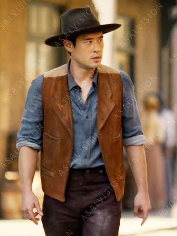 TV Series Quantum Leap Raymond Lee Brown Suede Leather Vest
