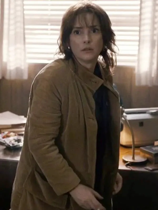 TV Series Stranger Things Winona Ryder Brown Corduroy Coat