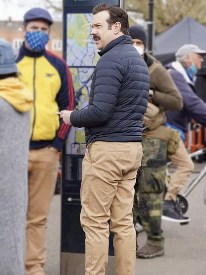TV Series Ted Lasso Jason Sudeikis Black Puffer Jacket