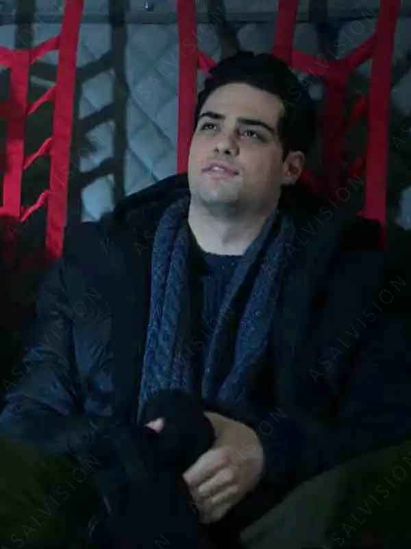 TV Series The Recruit Noah Centineo Black Puffer Hooded Jacket