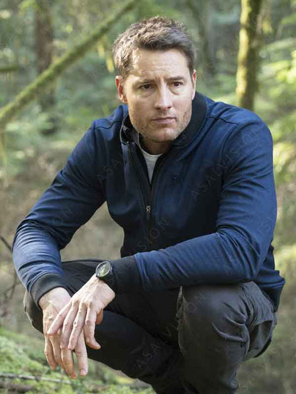 TV Series Tracker 2024 Justin Hartley Blue Bomber Jacket