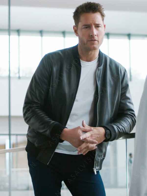  TV Series Tracker Season 1 Justin Hartley Black Leather Bomber Jacket