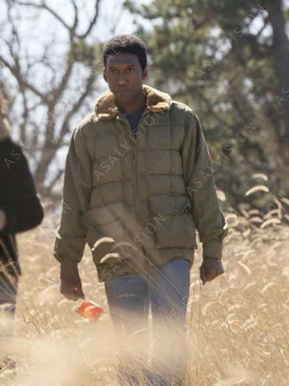 TV Series True Detective Mahershala Ali Shearling Collar Quilted Jacket