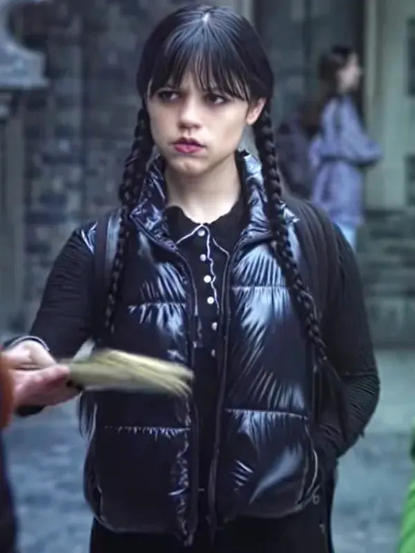 TV Series Wednesday S02 Addams Black Puffer Vest