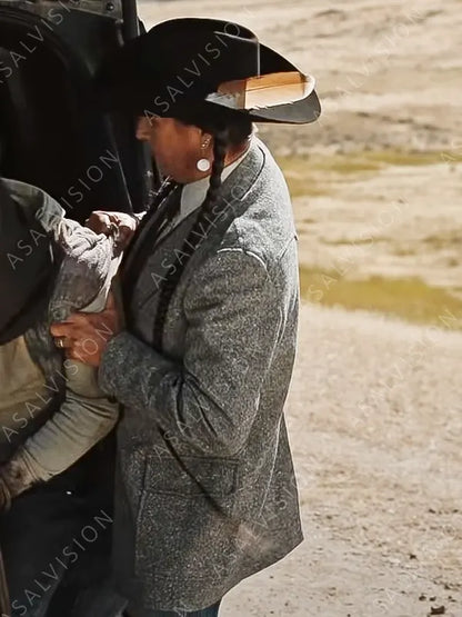 TV Series Yellowstone S04 Grey Wool Blazer Coat