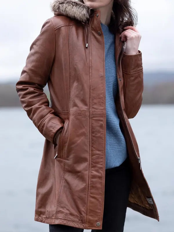 Tan Hooded Coat