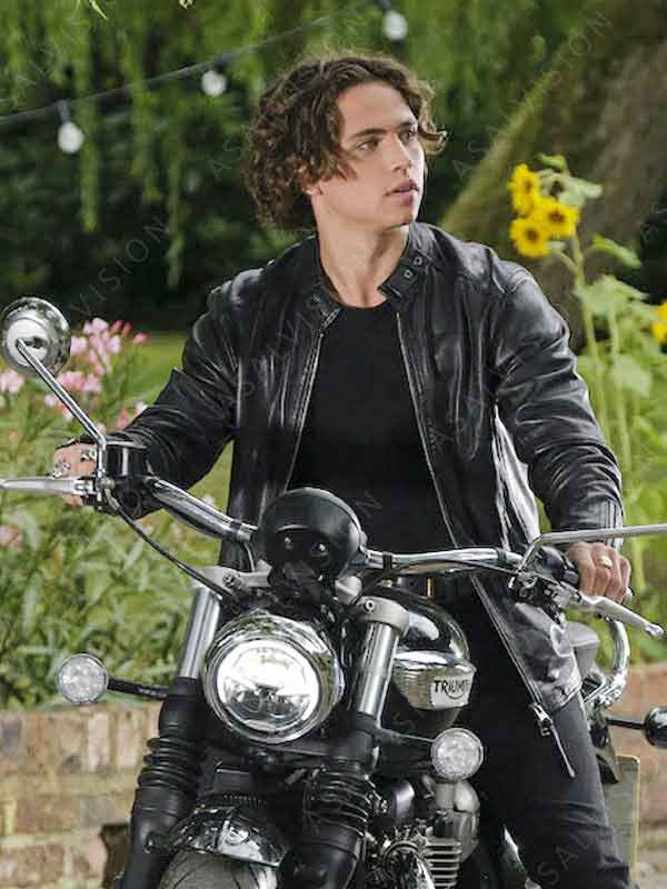 Tanner Buchanan Movie How To Date Billy Walsh 2024 Black Zipper Leather Jacket