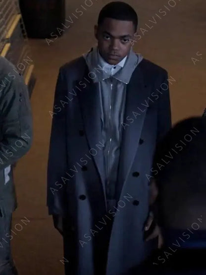 Tariq St. Patrick Power Book II Ghost S03 Michael Rainey Jr. Grey Trench Coat