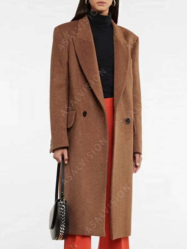 Taylor Swift Brown Trench Wool Coat