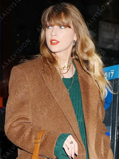 Taylor Swift Brown Wool Coat