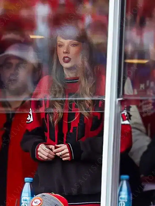 Taylor Swift Chiefs Spellout Red And Black Sweatshirt
