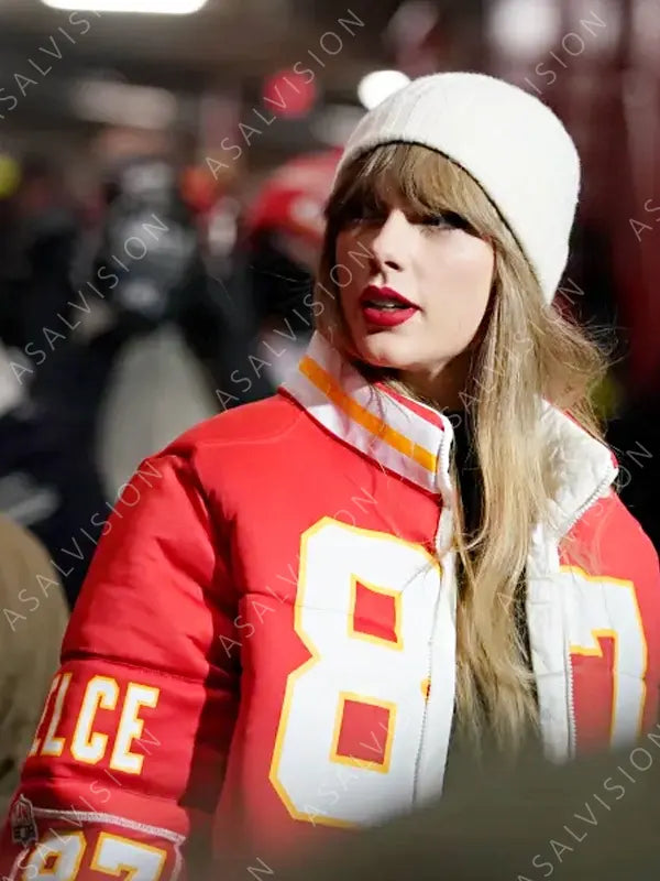 Taylor Swift Kelce 87 Puffer Red Jacket For Men And Women