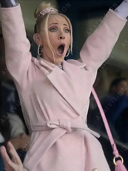 Ted Lasso Keeley Jones Pink Wool Coat