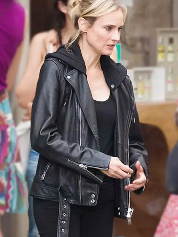 The 355 Jessica Chastain Biker Leather Jacket