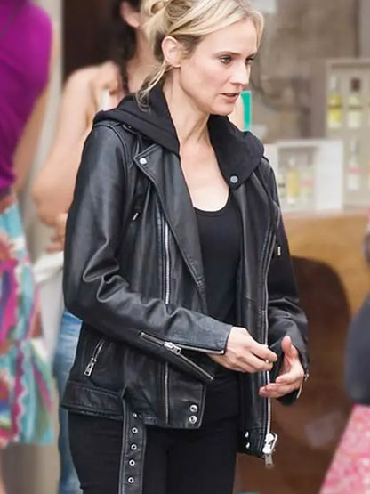 The 355 Jessica Chastain Biker Leather Jacket