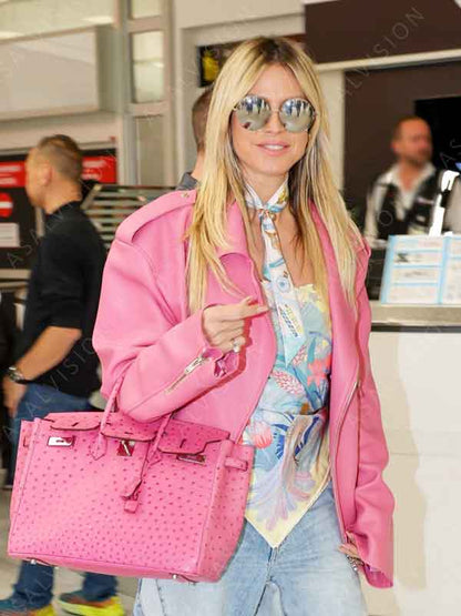 The 77th Annual Cannes Film Festival France 2024 Pink Leather Jacket