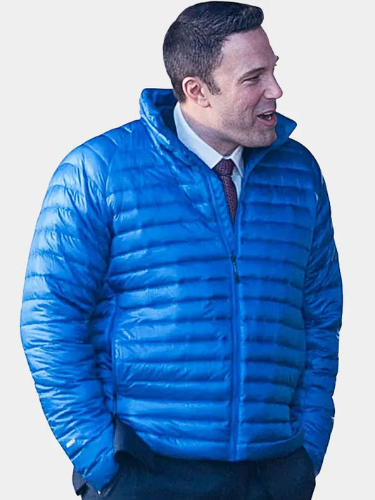 The Accountant Ben Affleck Puffer Blue Jacket