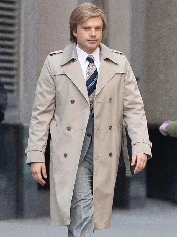 The Apprentice 2024 Sebastian Stan Beige Trench Coat
