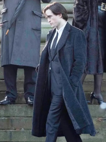 The Batman 2022 Bruce Wayne Black Wool Coat