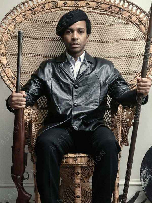 The Big Cigar Season 1 Huey P. Newton Leather Coat