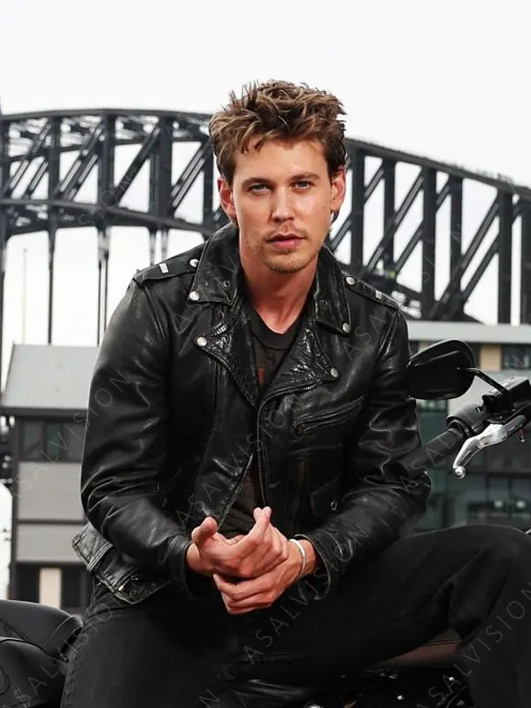The Bikeriders 2024 Press Conference Austin Butler Biker Jacket