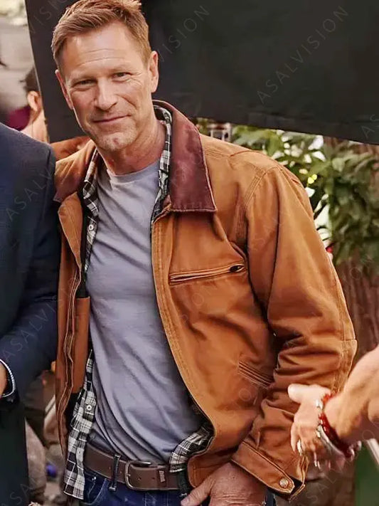 The Bricklayer Aaron Eckhart Brown Cotton Jacket
