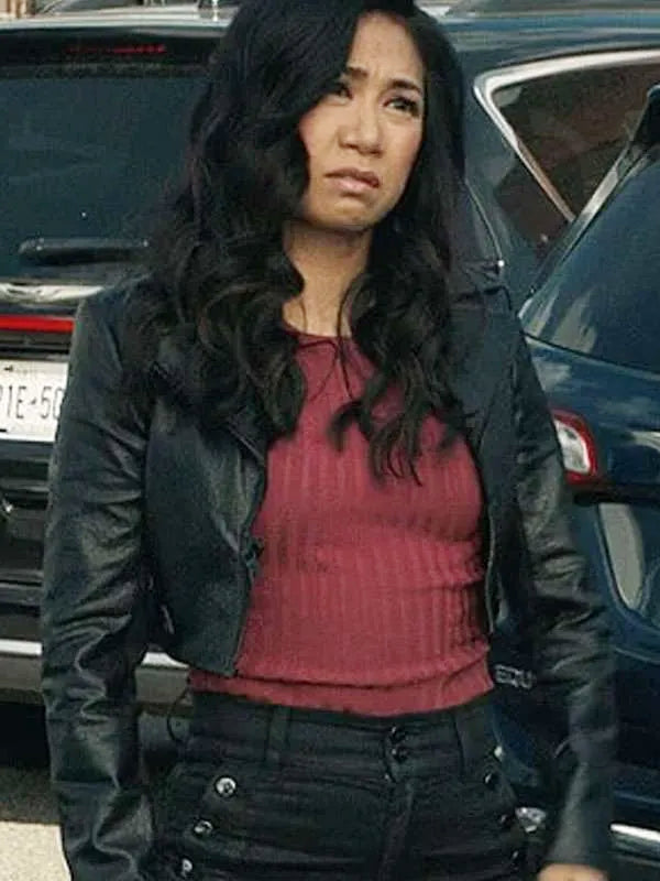 The Equalizer S5 Liza Lapira Cropped Leather Jacket
