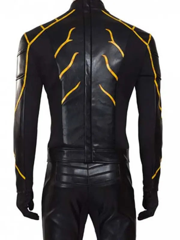 The Flash Todd Lasance Black Biker Leather Jacket