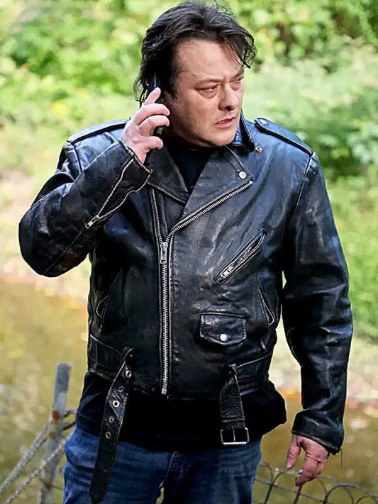 The Forest Hills 2024 Edward Furlong Leather Black Jacket