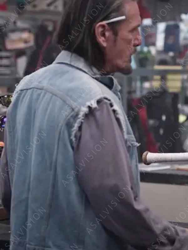 The Hawk TV Series One More Time 2024 John Tench Blue Denim Vest