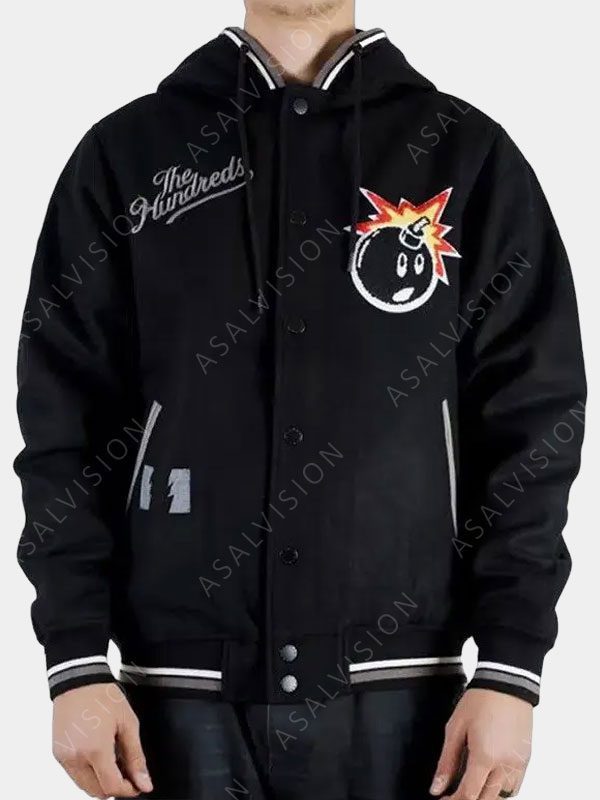 The Hundreds Black Hooded Bomber Jacket