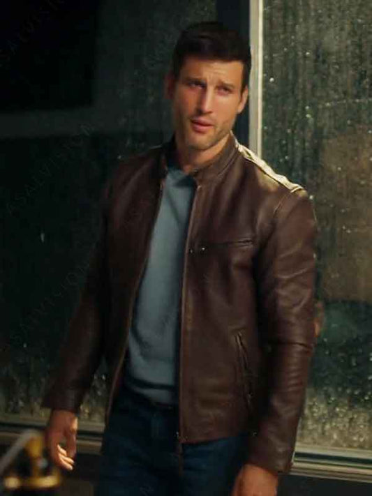 The Image Of You 2024 Parker Young Brown Leather Jacket