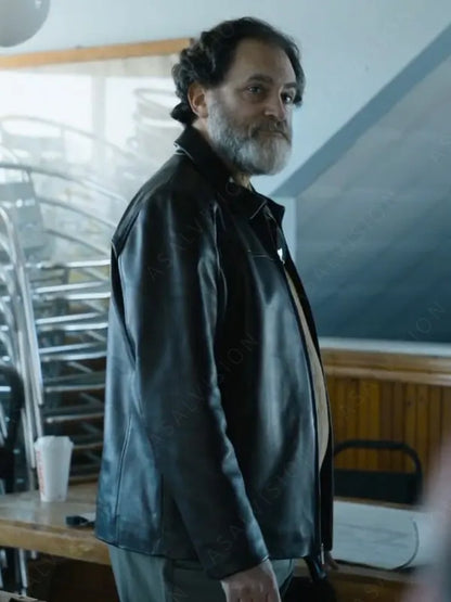 The Instigators 2024 Michael Stuhlbarg Black Leather Jacket